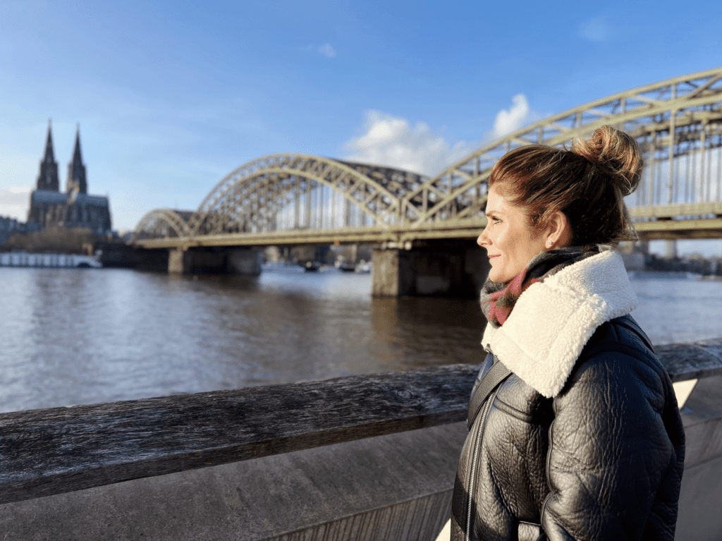 Julie Stevens admiring the view in Cologne