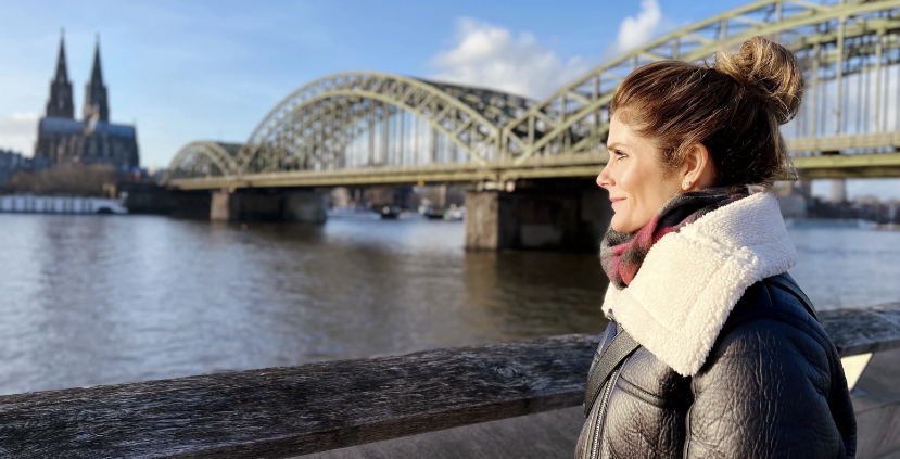 Julie Stevens admiring the view in Cologne