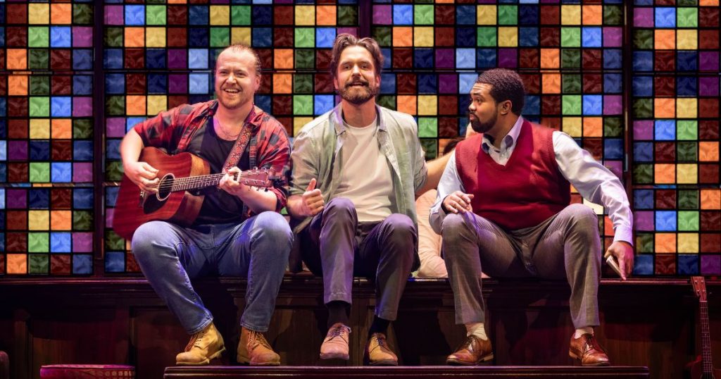 Rob Godfrey (Beast), Gustav Melbardis (Maestro), Aaron Pottenger (Bore) - Credit - Mark Senior
