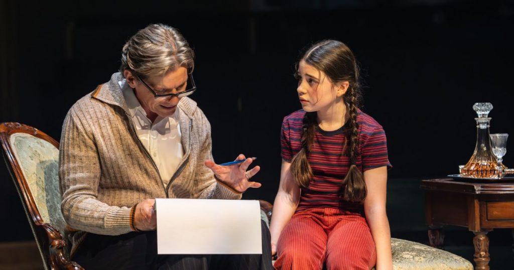 (L to R) Nigel Harman (Bruce Bechdel) and Harriet O'Shea (Small Alison) - Royal Exchange Theatre - Credit - Johan Persson