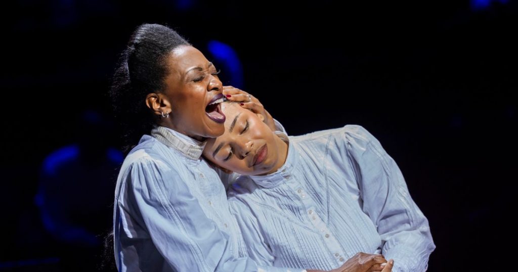 Beverley Knight MBE (Emmeline Pankhurst) and Naomi Katiyo (Sylvia Pankhurst) in Sylvia - Credit - Tristram Kenton